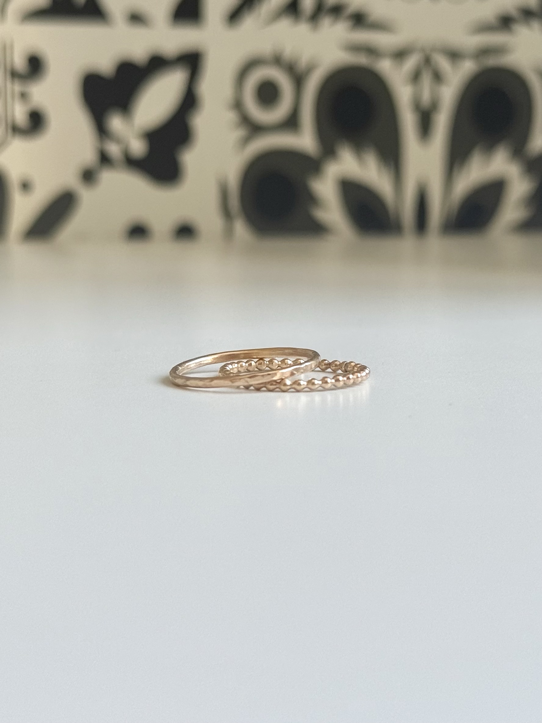 Bague Anneau Gold Filled Perlé – Image 4