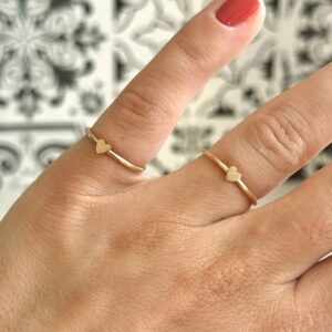 Bague Anneau Gold Filled Coeur