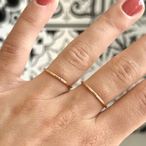 Bague Anneau Gold Filled Martelé