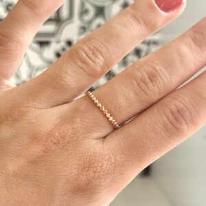 Bague Anneau Gold Filled Fines Perles plates