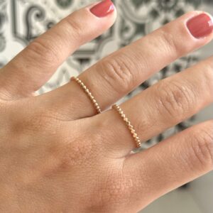 Bague Anneau Gold Filled Perlé